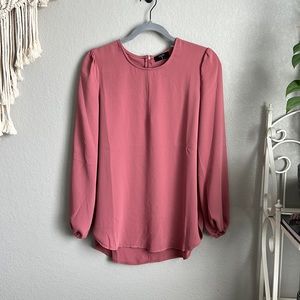 Tahari Mauve Pink LS Blouse - S